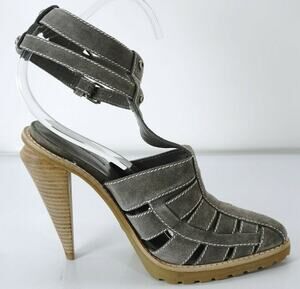 Alexander Wang Suede Leather Abbey Strappy Heel Sandals Size 38 NEW $495 Abby